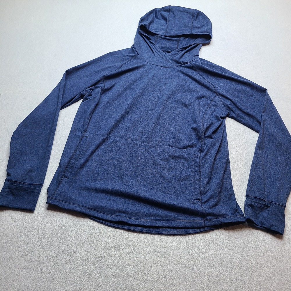 Duluth Trading Co Hoodie Womens XXL Blue Excellent Raglan Thumbhole Pullover